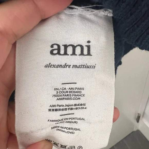 AMI Navy Sweater with Red Heart Logo- S size